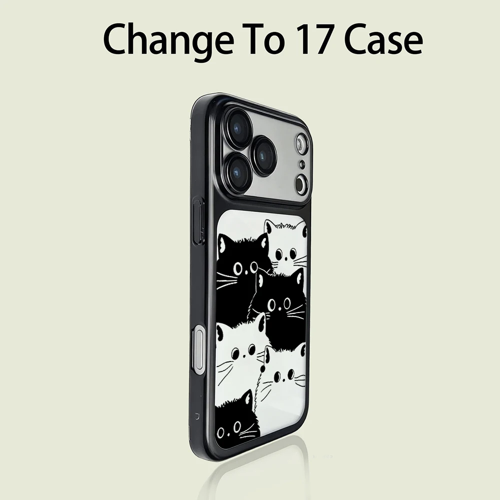 Niedliche Kätzchen-PC-Schutzhülle für iPhone 13 14 Pro Max Hüllen iPhone 17 11 12 13 ProMax 16 14 15 Plus 17 Air Kawaii Katzen-Funda – Detail 12