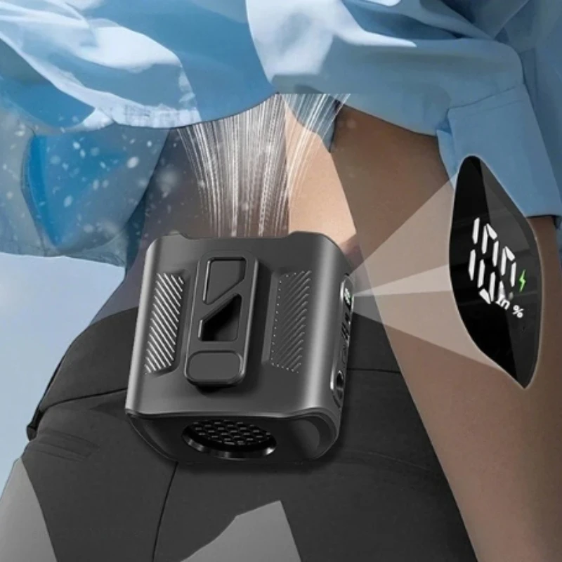 Waist Fan 8000mAh Outdoor Fan Portable Waist Hanging Neck Strong Dual Air Vents Fans for Travel Sports Courier Outdoor Working