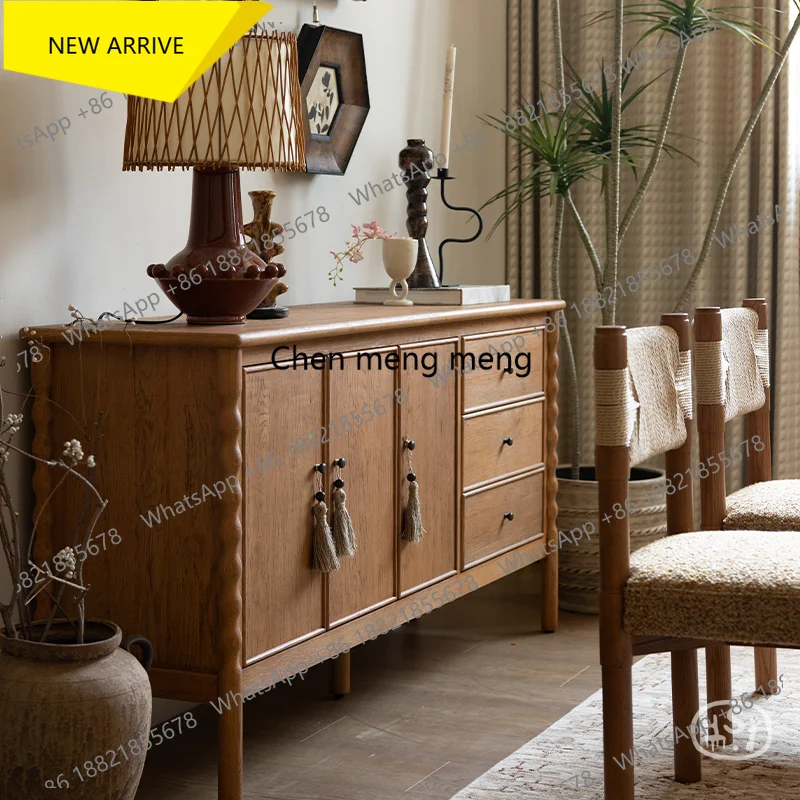 

M138 Persimmon Life Vivian Sideboard Cabinet Solid Wood Vintage French Retro High-end Storage Cabinet
