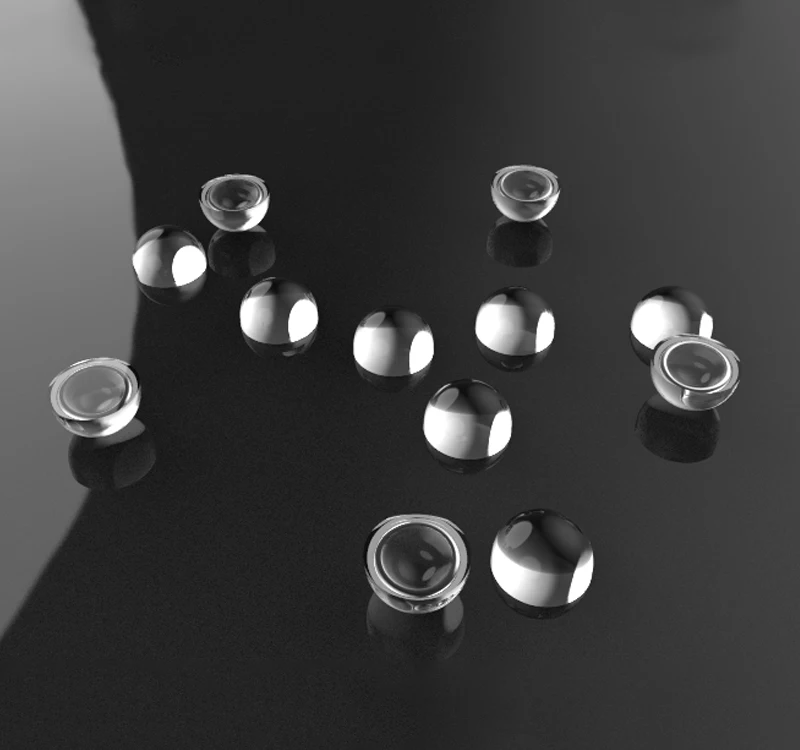 Spherical point-shaped highly focused glass lens quartz laser flat convex LED lens diameter 2.8mm processing customization image 3