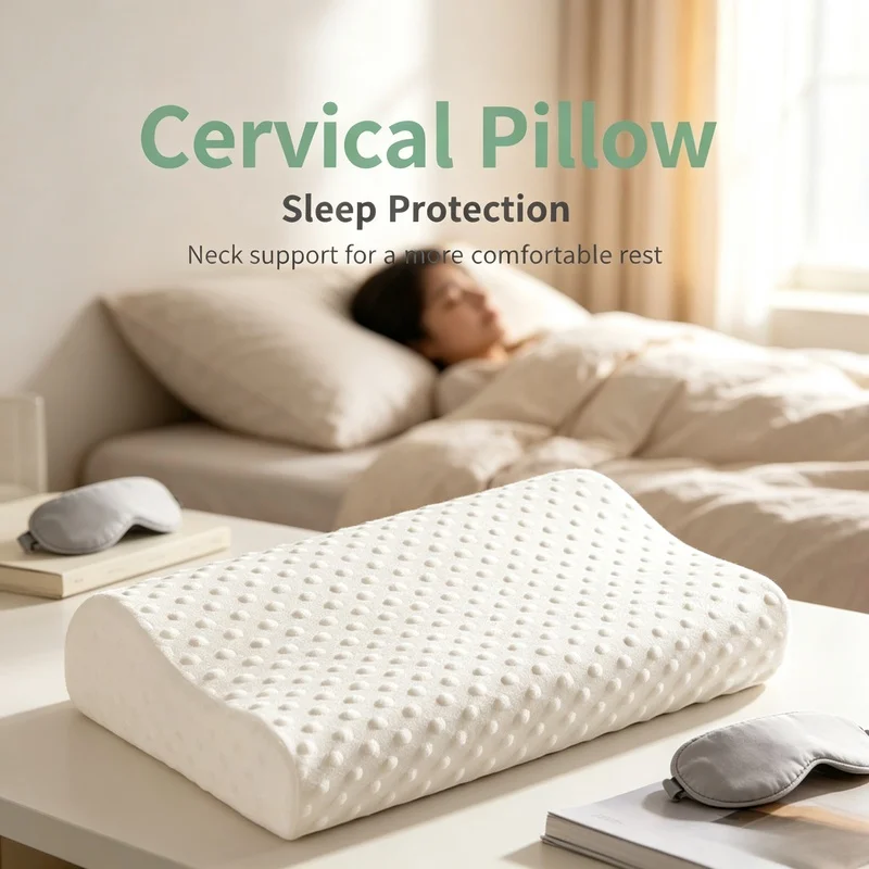 Orthopedic Slow‑Rebound Memory Foam Neck Pillow Neck Shoulder Support Sleeping Pillow
