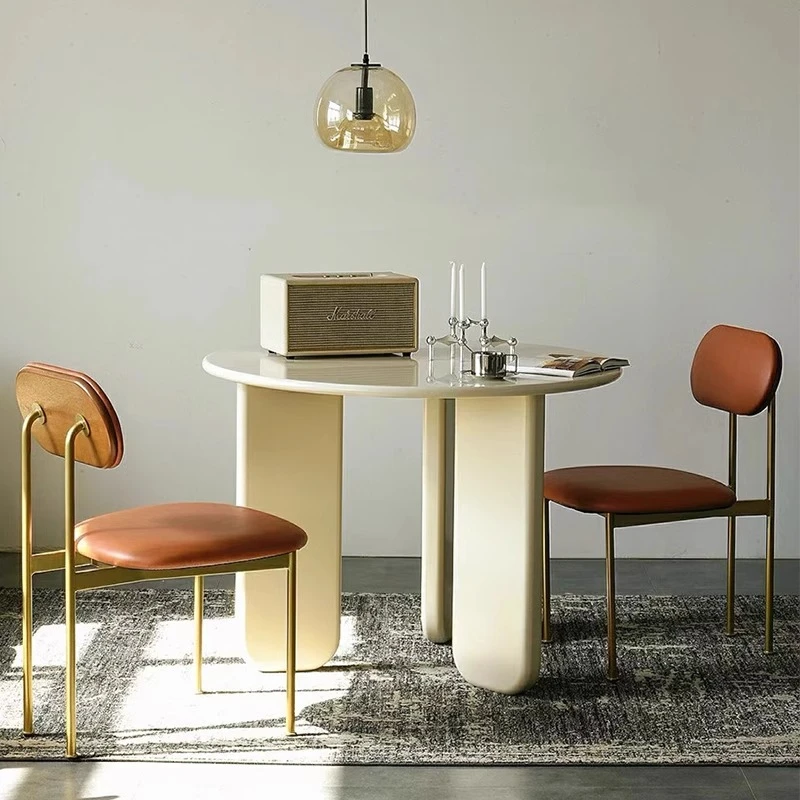 

Chair Combination Round Dining Table Nordic Modern Simple Apartment Dress Center Living Room Meubles De Maison Home Furniture