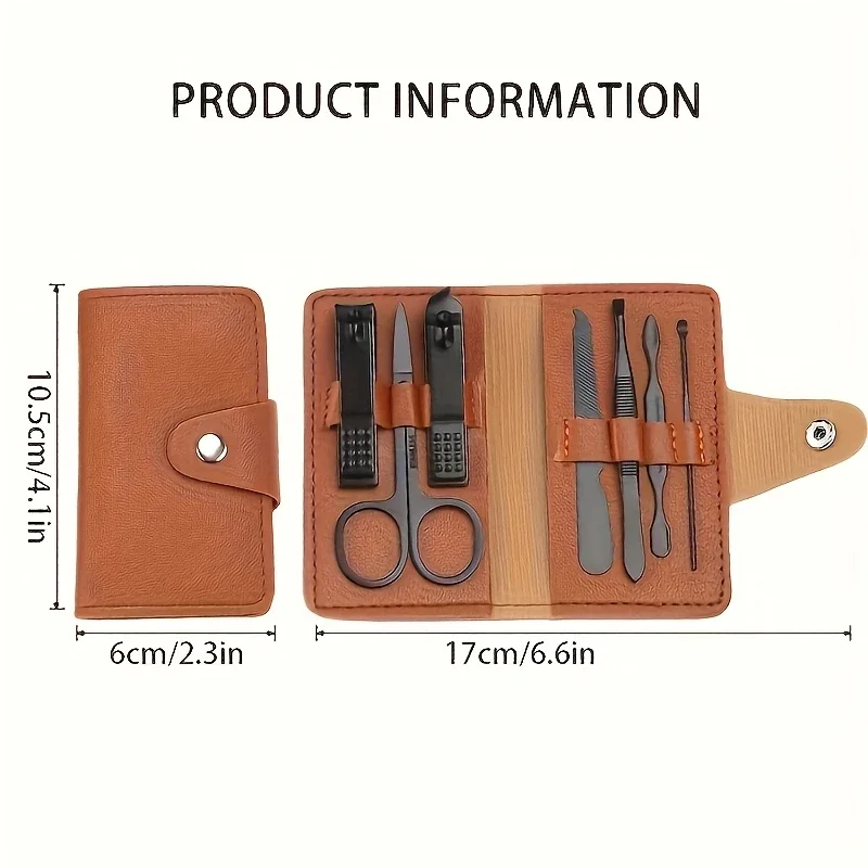 Conjunto profissional de cortador de unhas de aço inoxidável-lâminas côncavas de alto carbono, kit portátil de cuidados com as unhas com estojo de armazenamento para homens e mulheres