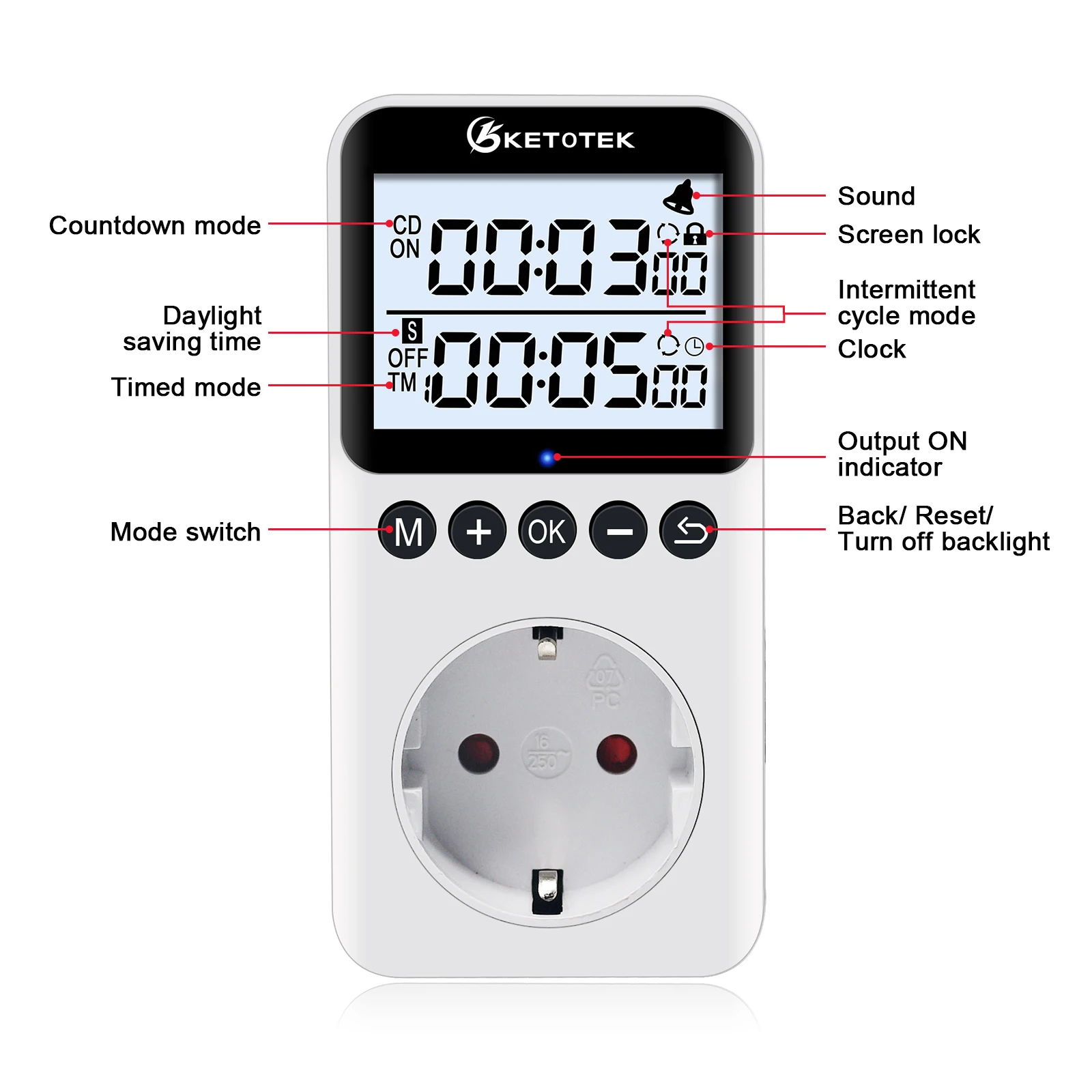 Electronic Digital Timer Switch 24 Hour Cyclic EU UK US Plug Kitchen Timer Outlet Programmable Timing Socket With Backlight