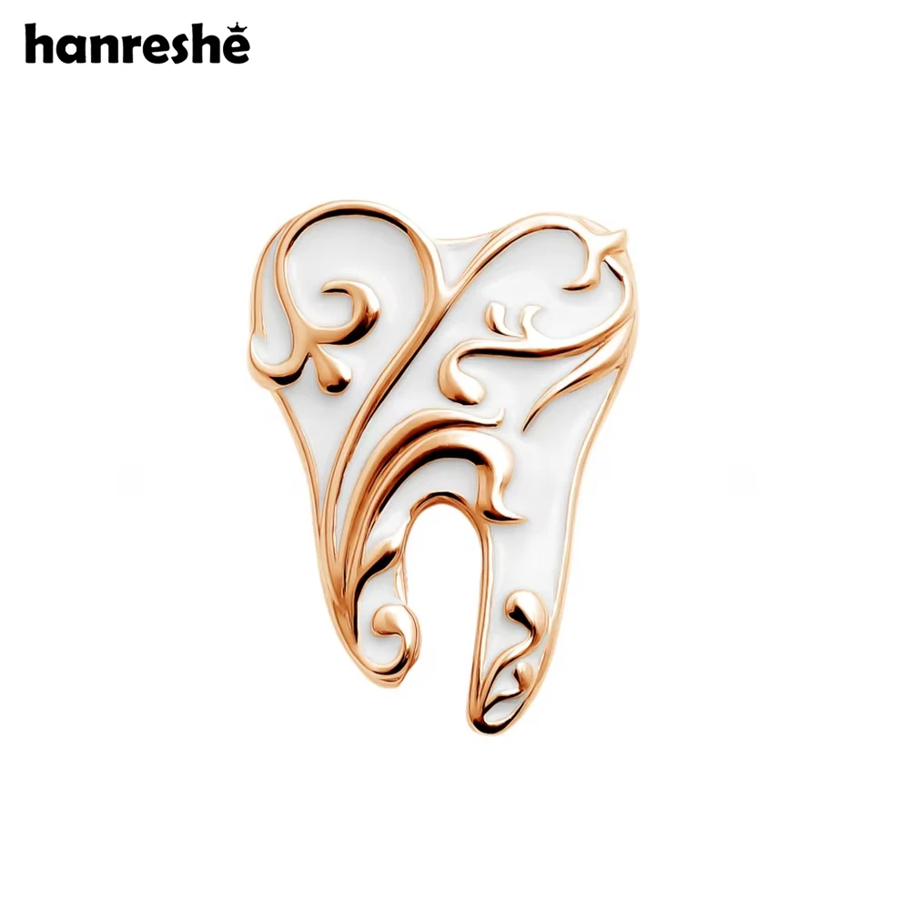

Hanreshe Dental Pattern Tooth Pins Medical Luxury Enamel Lapel Backpack Scarf Brooch Badge Dentist Jewelry for Doctor Nurse