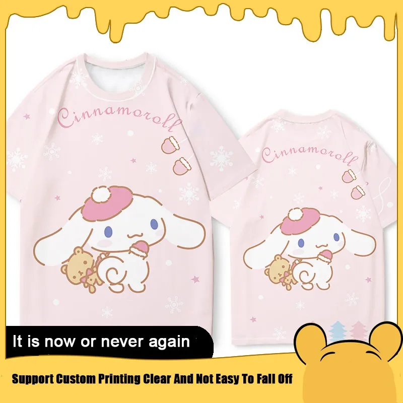 

Japanese Yugui Dog Co-name Short-sleeved T-shirt Female Autumn Loose Sanrio Big Eared Dog Girl Cute Printed Clothes