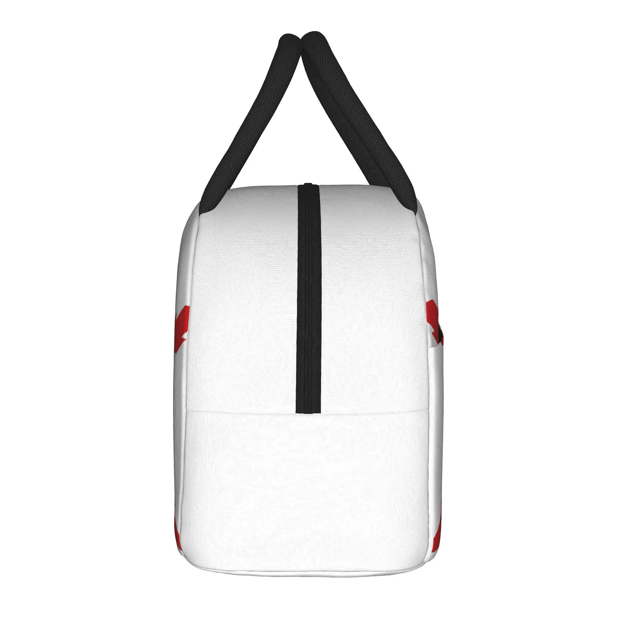 German Burgundy Cross Insulated Lunch Bag Portable  Reusable Thermal Bag Tote Lunch Box Beach  Travel Bento Pouch