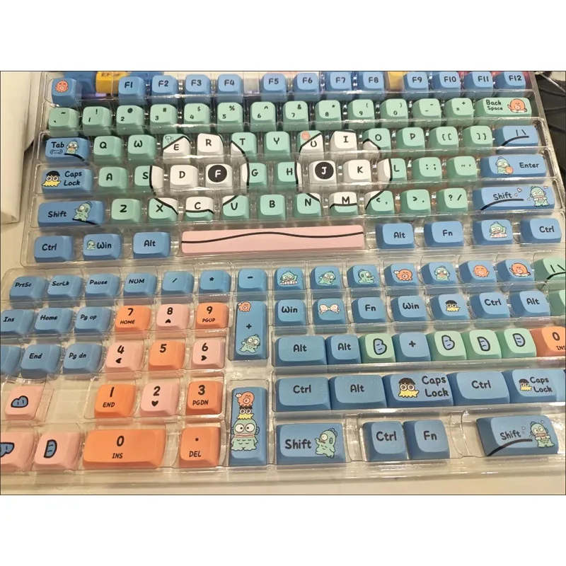 산리오 못생긴 물고기 키캡, 헨돈 5 면 열 승화 PBT 키캡, Xda 높이 140 키