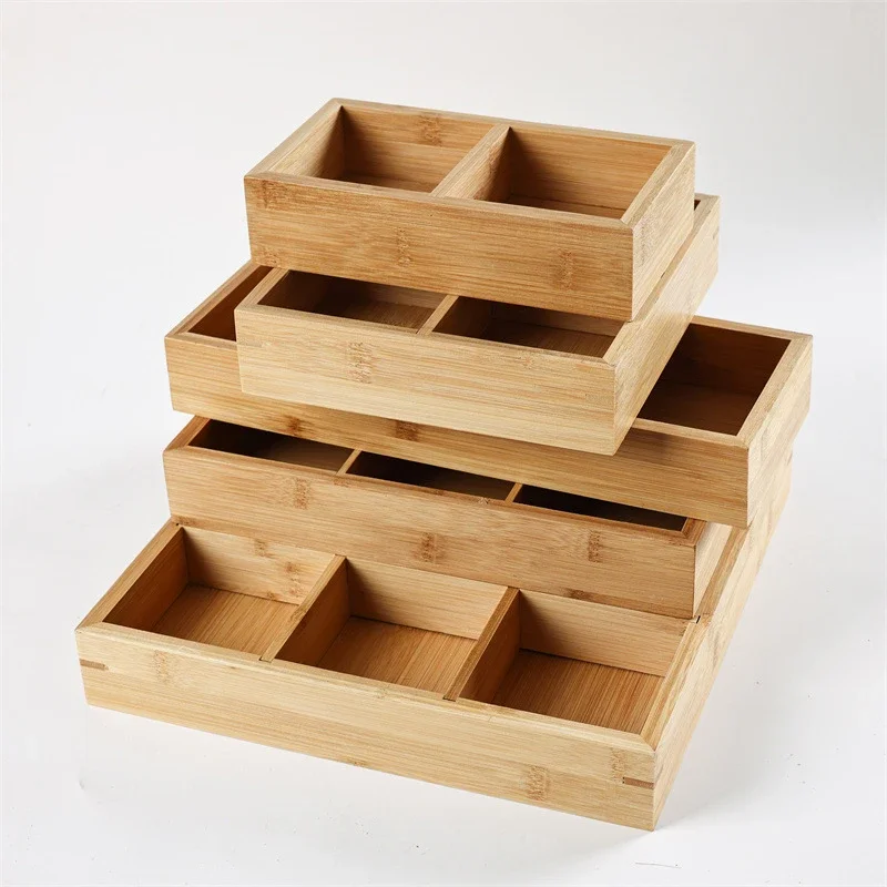 9 Palace Grid Snacks Divided Bamboo Box Cooking Dried Fruit Tray