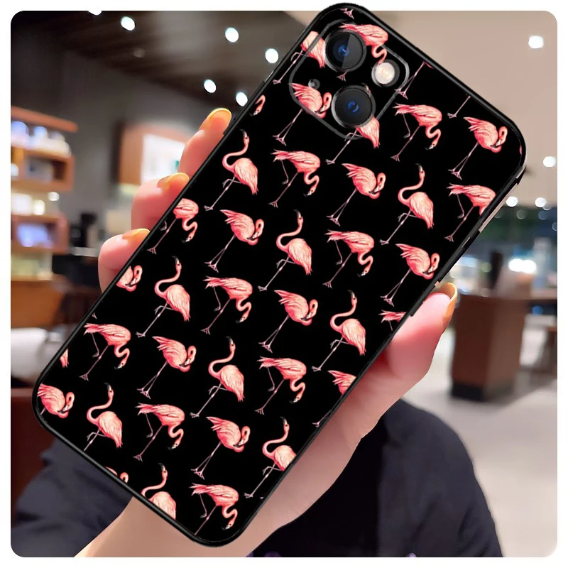 حافظة هاتف فلامنغو باللون الوردي والأحمر لهاتف آيفون 17 برو ماكس 17 غطاء خلفي هوائي لهاتف آيفون 17 برو