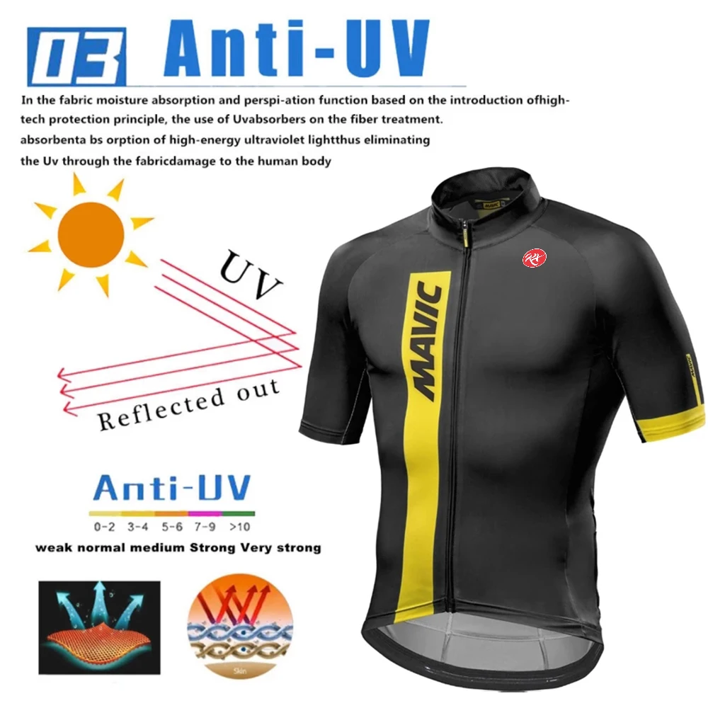 RX MAVIC Youth Cycling Jersey Set Breathable Cycling Shirt Team Summer Cycling Clothing Mountain Bike Riding Clothes Triathlon