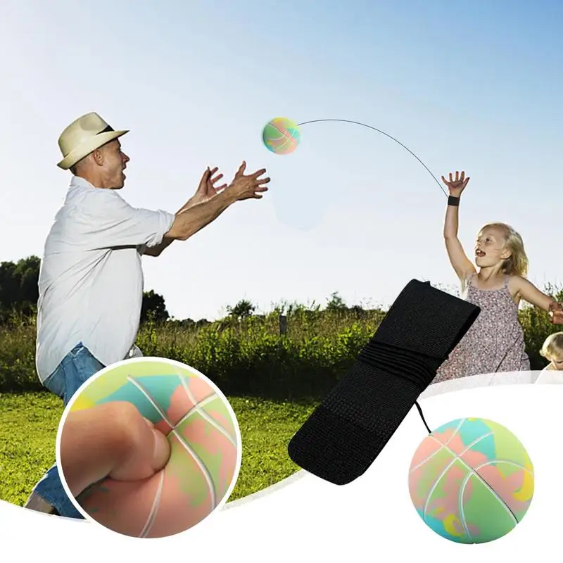 Bracelet boule de retour gonflable retour en caoutchouc Sport chaîne balle élastique poignet gonflable chaîne jouet pour adolescents garçons filles enfants
