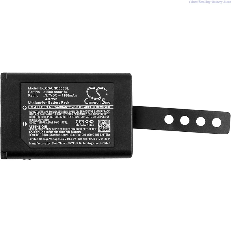 Cameron Sino 3.7V 1100mAh Barcode Scanner Battery 1400-900018G, BP08-000780 for Unitech RD650, SRD650