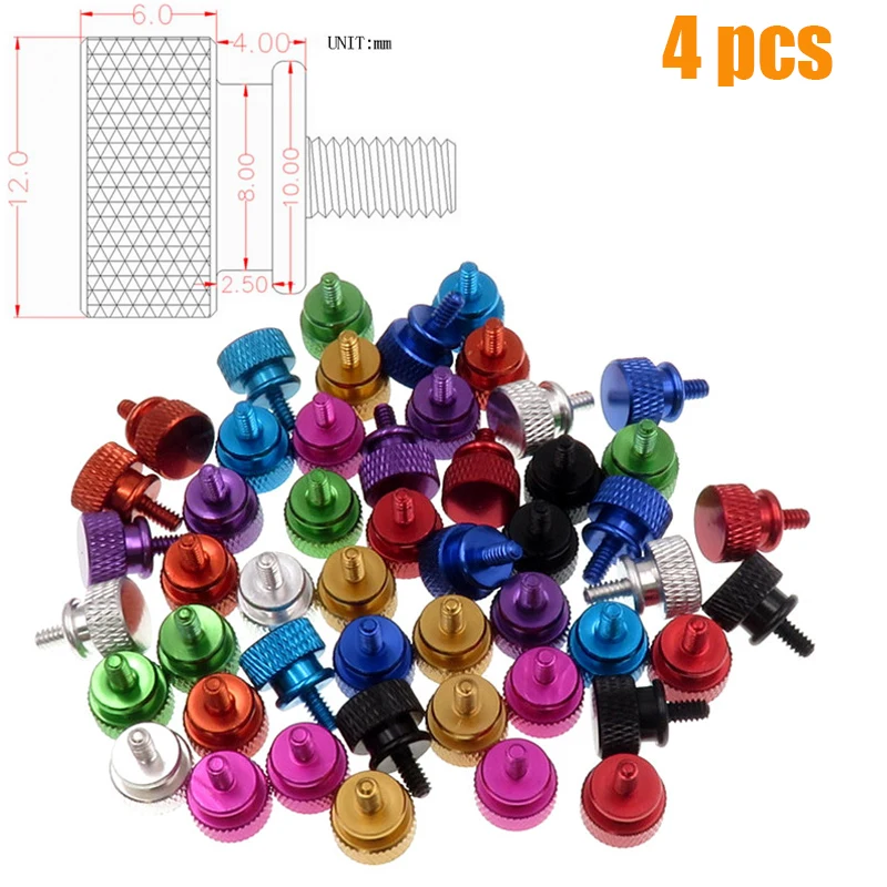 4 шт. M3x7 мм накатанная головка цветной алюминиевый ручной затягивающий винт для большого пальца