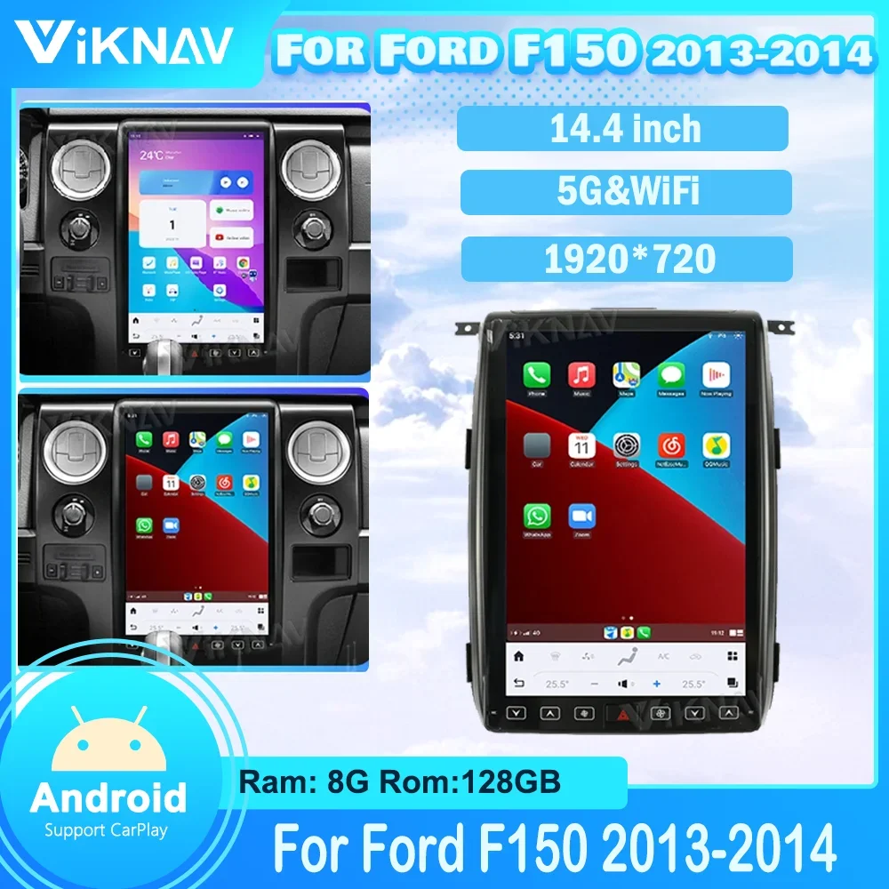 

14.4 inch Android11 Car Radio For Ford F150 2013-2014 Touch Screen head unit Player GPS Autoradio Wireless Carplay
