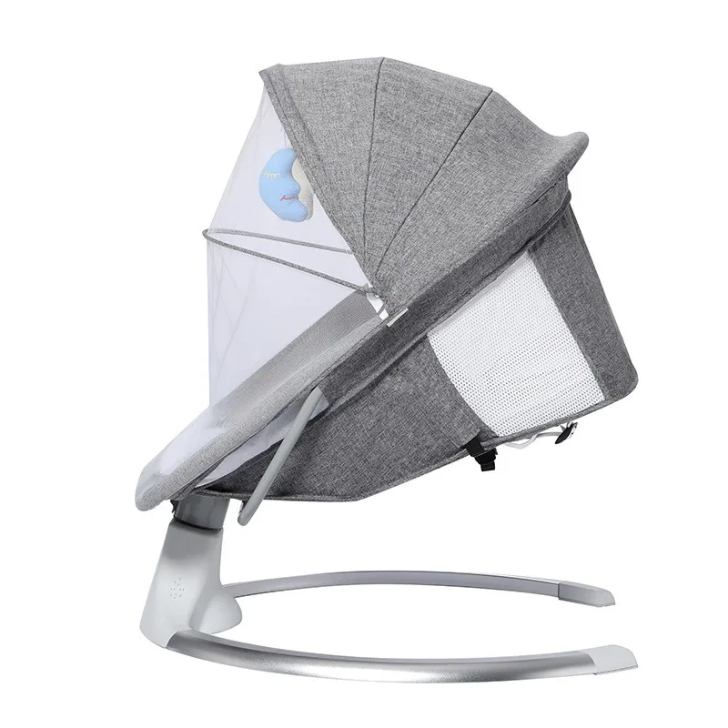 Cadeira de balanço elétrica para bebês, berço para dormir recém-nascidos, cadeira confortável para crianças de 0 a 3 anos, berço ampliado