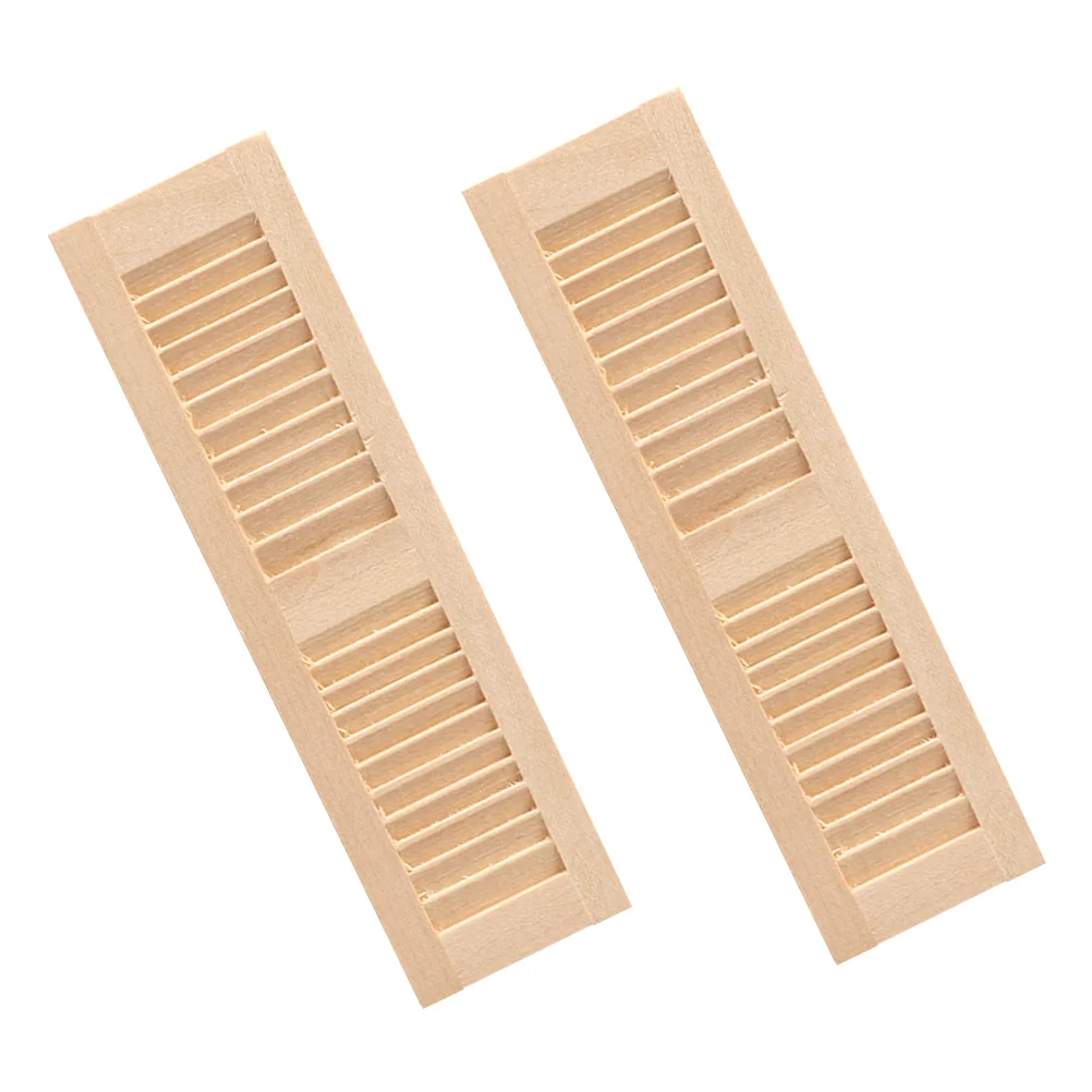 Accesorios para persianas, decoraciones para muebles, persianas decorativas, casa en miniatura de madera única, 2 uds.