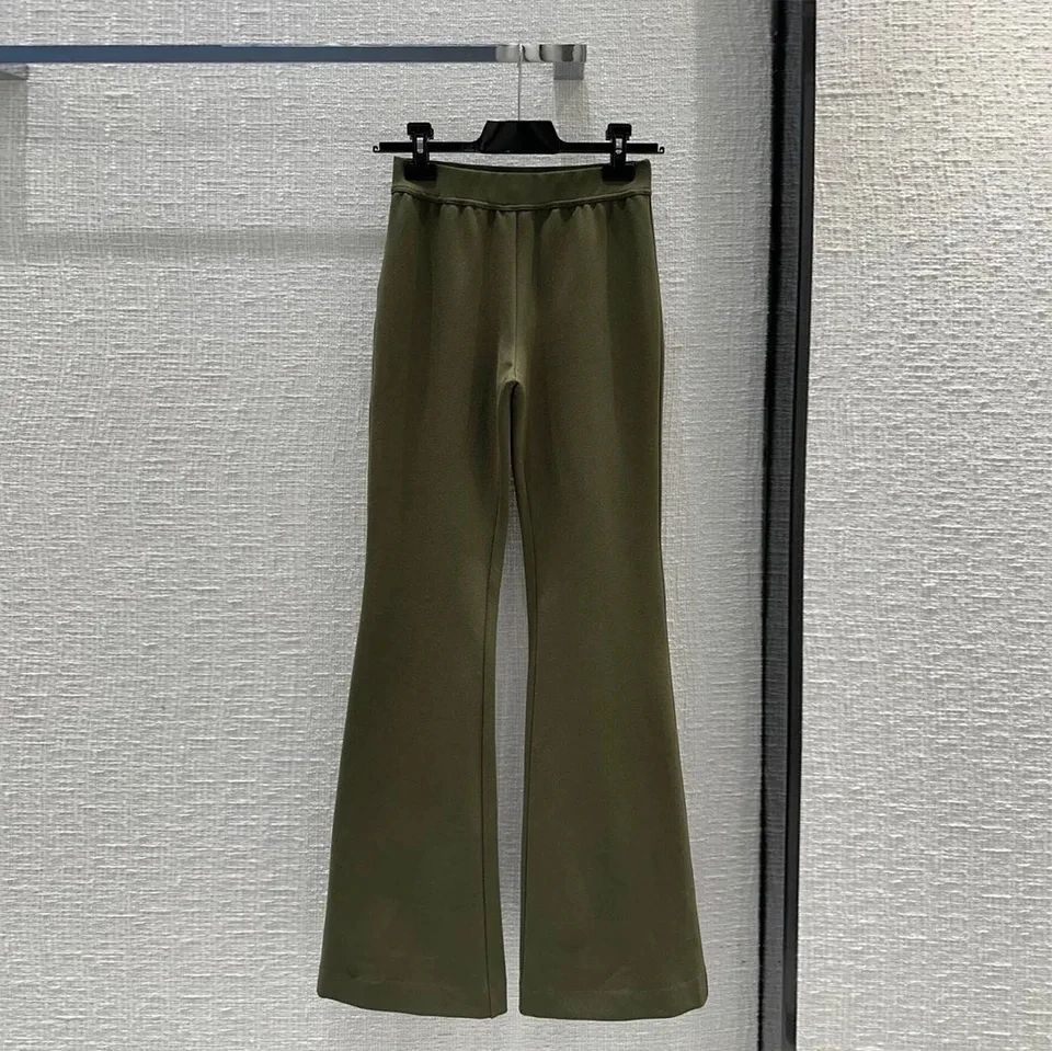 

2024 New Fashion Design Long Flare Pants Women Elastic High Waist All-matched Elegant Lady Slim Trousers