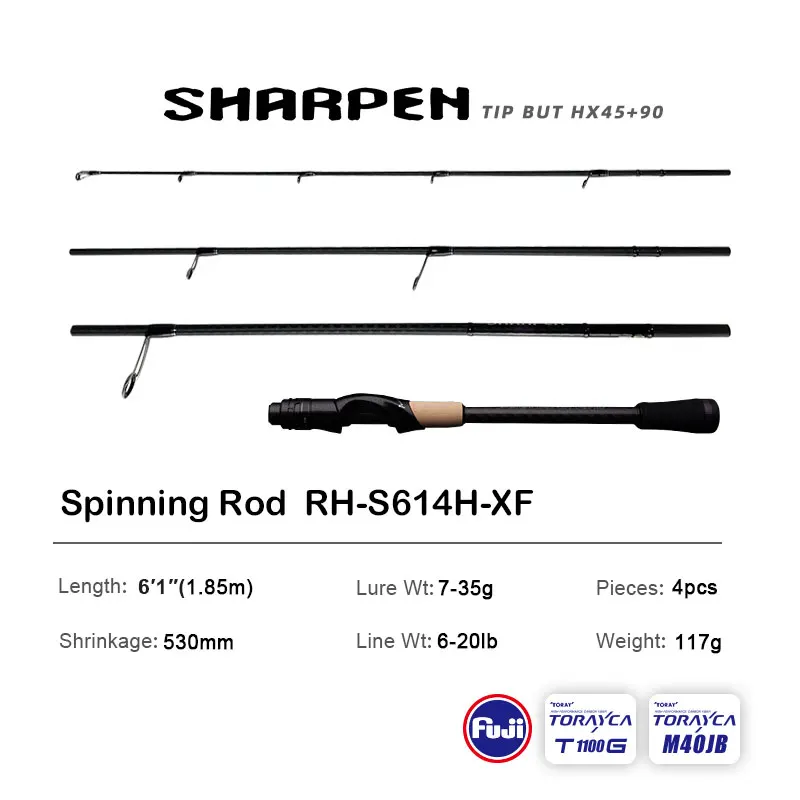 PURELURE SHARPEN Reizen Zacht Lokken Lang Spinnen en Casting XF/MF Actie Hengels FUJI Componenten Bass Snoek Hengel Hengel Reel