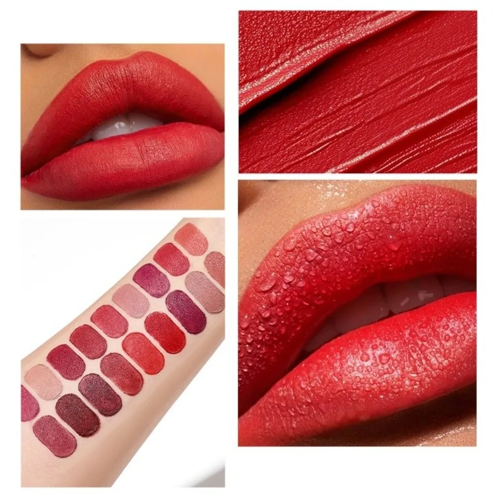 18pcs Soft Matte Finish Capsule Lipstick Set Long Lasting Travel Size Lip Gloss Stick Non-Sticky Texture Velvet Matte Lipstick