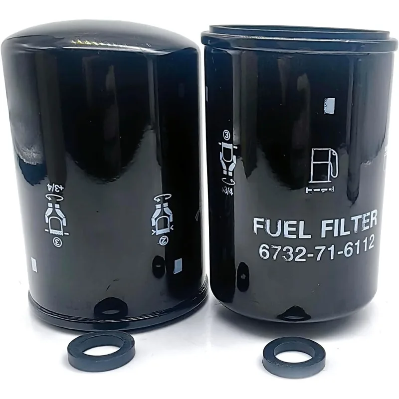 2PCS Fuel Filter 6732-71-6112 6732716112 Compatible with Komatsu PC120-6 PC200-7 PC220-7 PC228US-3 Excavator - Image 2
