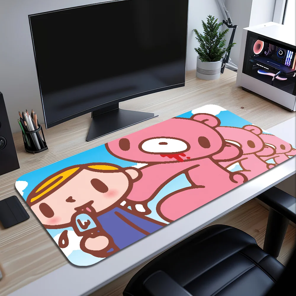 Cartoon Gloomy Cute Bear Mouse Pad Large Desk Mat Keyboard Ergonomic Office Rubber Game PC Non-slip Anti-fray Home Custom Best P