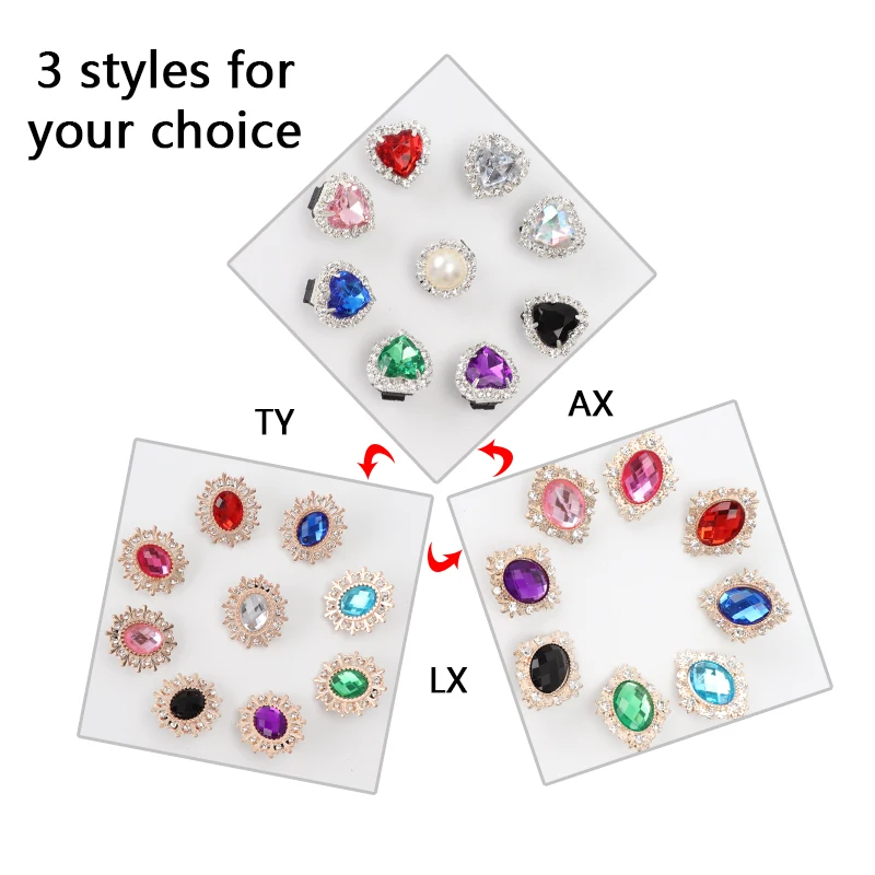 Diamond Shoelaces Decoration Shiny Rhinestones Buckle Luxurious Shoes Accessories Plastic Shoe Charms Design for Sneaker AF1 1PC image 5