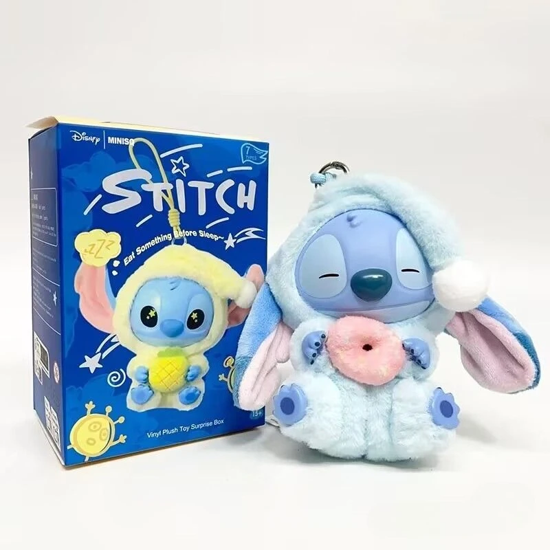 Disney nuevo Stitch Eat Some Thing Before Sleep Series caja ciega de vinilo bolsa colgante Linda muñeca de peluche caja misteriosa juguete regalos sorpresa