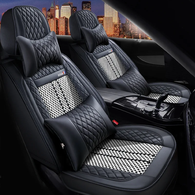 Nappa Leather Ice Silk Full Coverage Leather Car Seat Cushions For Hover All Car Models JOLION DARGO H3 H6 Coupe H9