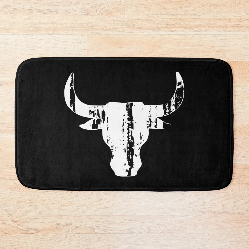

bull head horns vintage Bath Mat Rug Foot Bathrooms Accessories Novelties Mat