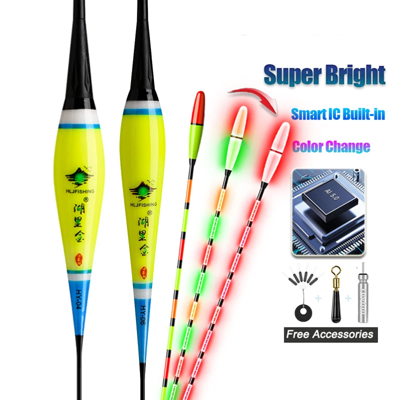 

2pcs/Lot Fishing Floats Gravity Sensor Electric LED Luminous Color Change Smart IC Carp Bobber Fishing Accessories Tackles
