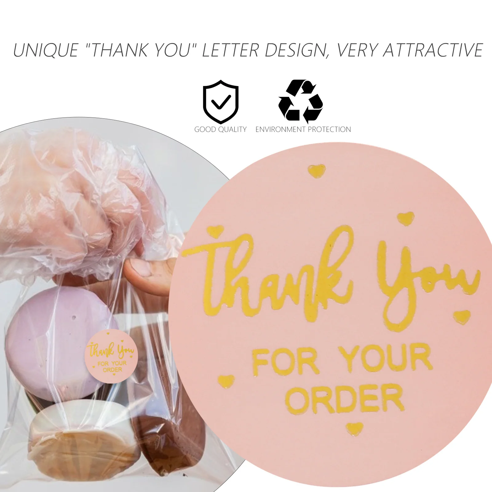 

2pcs 2 Rolls Thank You Sticker Roll Gift Diy Decorative Packing Label Sealing Decal For Wrapping Boxes Bags Non-Fading