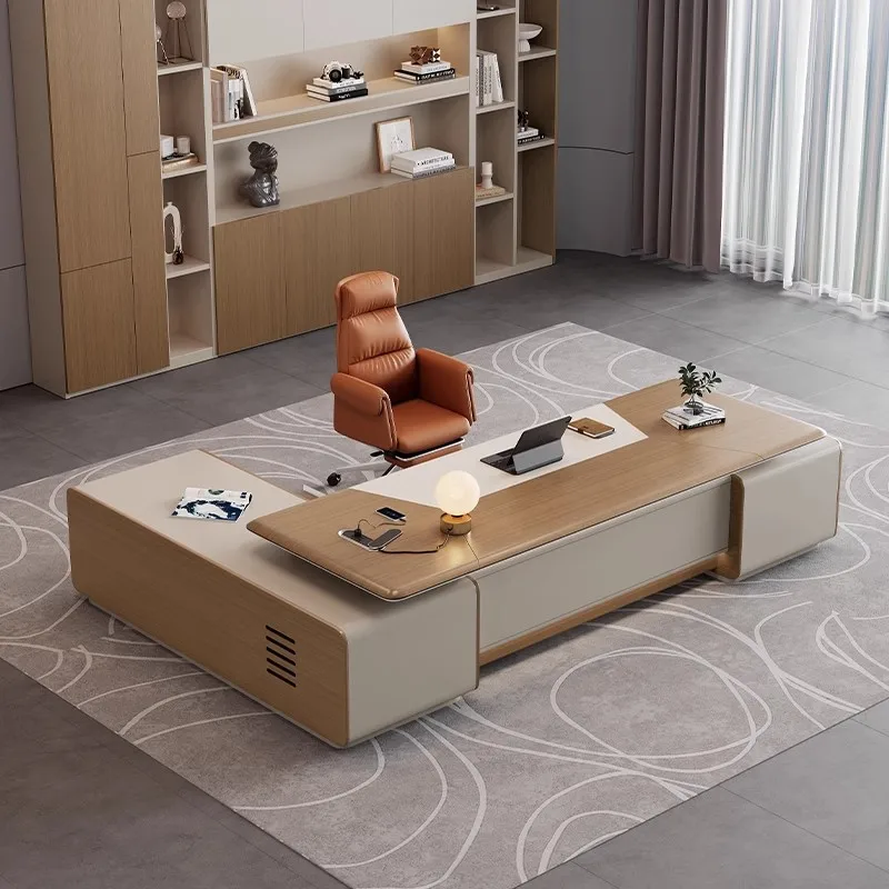 Boss desk simple modern light luxury high sense 2.6m president desk large class boss office