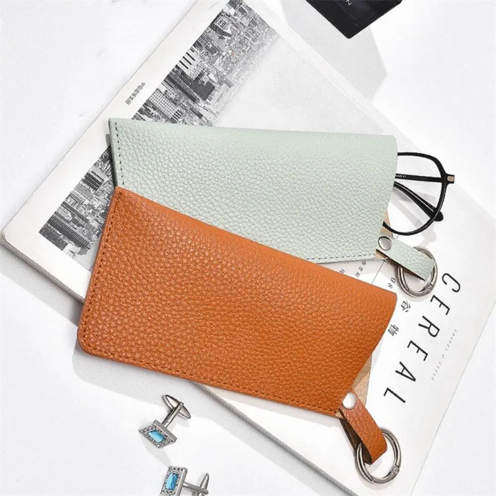 

Sunglasses Pouch Pu Leather Glasses Bag Eyewear Protector Case With Keyring Glasses Storage Bag Glasses Clip Korean Style