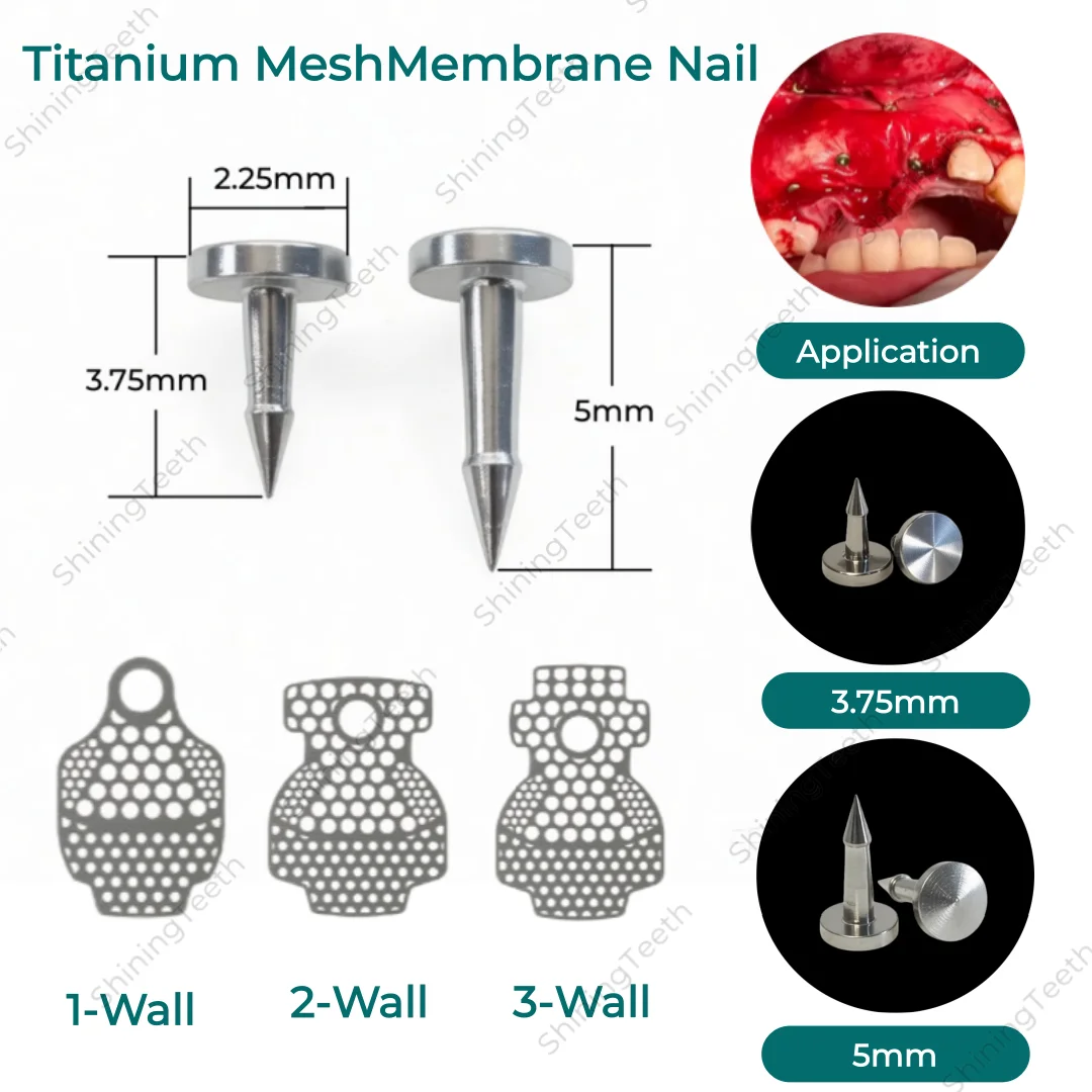 Dental GBR Bone Tack Screw Pin Titanium Mesh Membrane Fixation Stabilization Implant Nails Bone Regeneration Titanium Plates