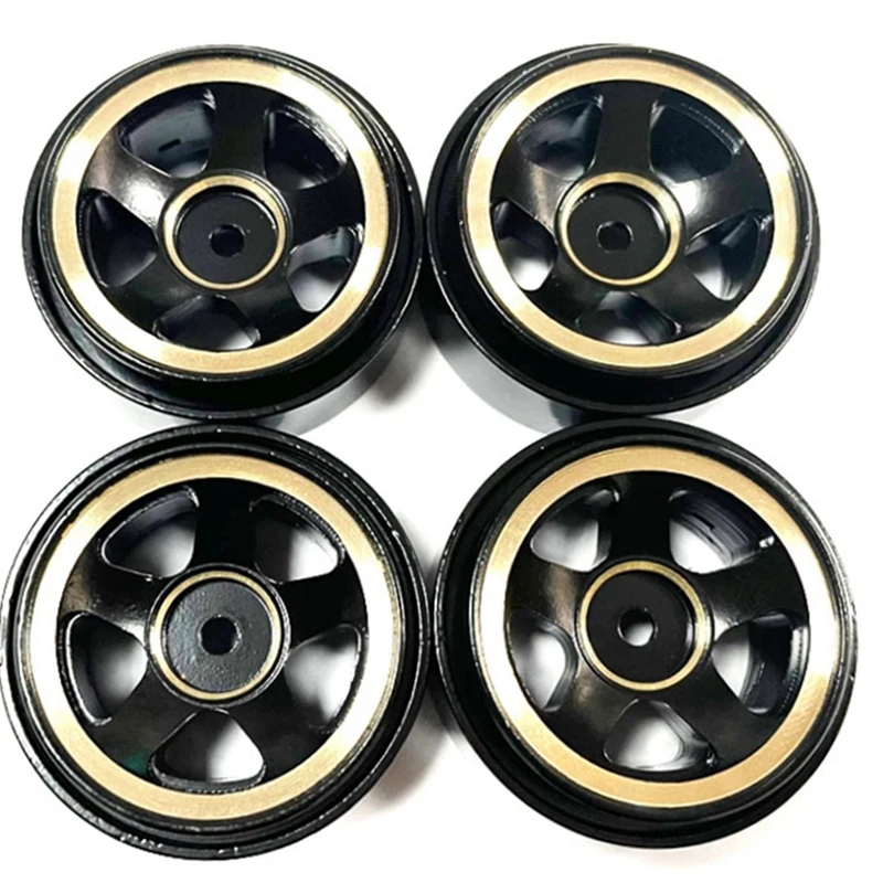 4PCS Brass Beadlock Wheel Rim Hub Counterweight For 1/18 Scale FMS Toyota Fj Cruiser Land Cruiser RC Car Upgrade Parts