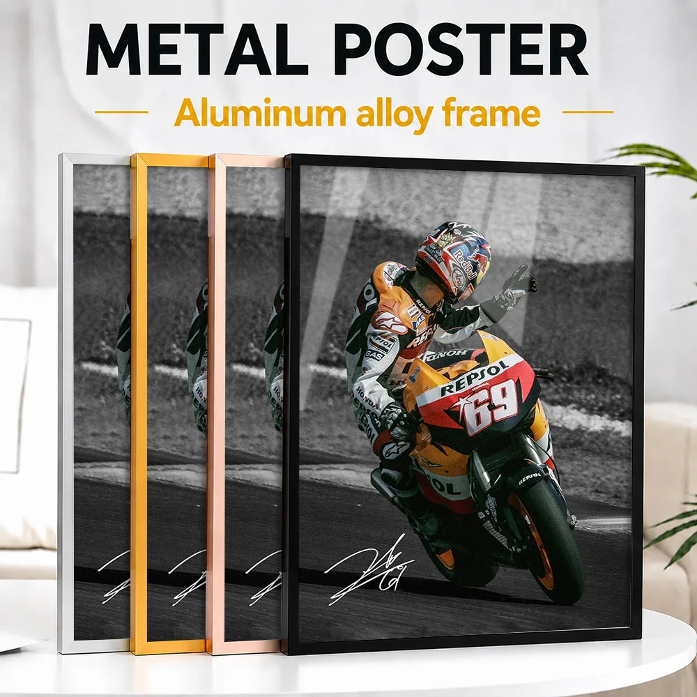 Nicky Hayden MotoGP Framed Metal Print Customized Photo Technical Machine Style Wall Art For Collector Room Memorable Fan Gift