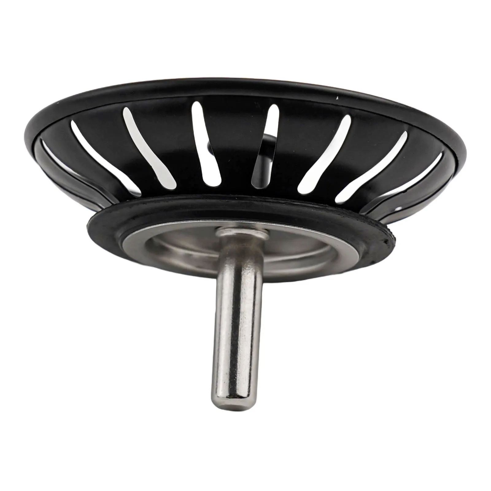 Stainless Steel Replacement Plug for Kitchen Sink Black Basin Strain Drainer Prevents Blockages and Easy to Use