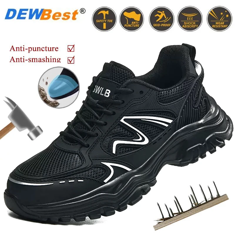 

Модная легкая обувь, дышащая, не духая рабочая обувь для ног, противоударная, противоударная, уличная защитная обувь, новая оптовая продажа