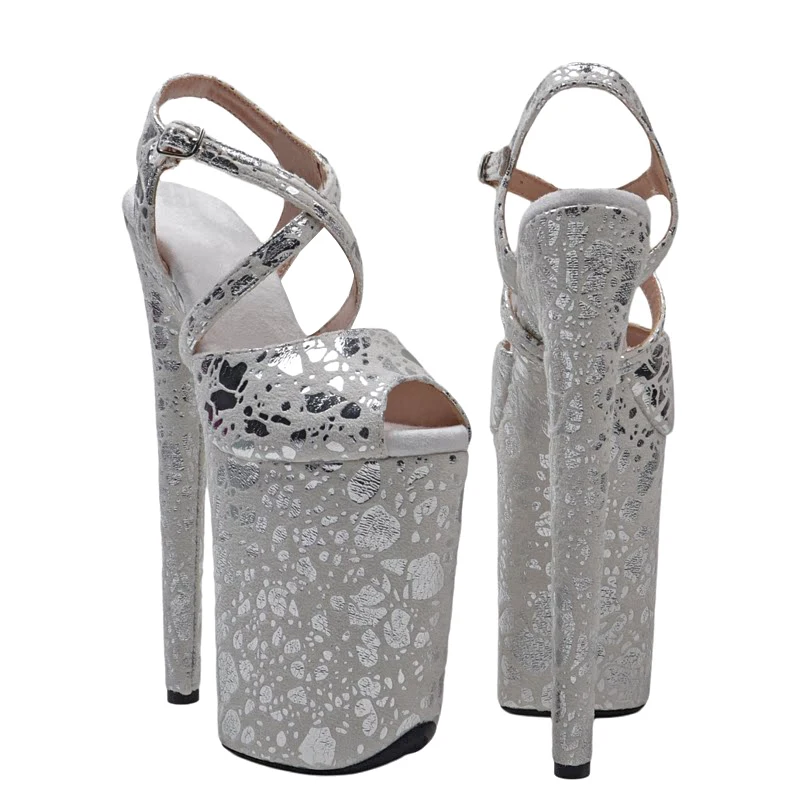 Leecabe 23cm/9inches Suede upper small Open toe  Platform high heel sandals  sexy model shoes pole dance shoes