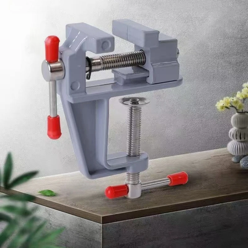 Aluminum Mini Bench Vise Multi-Functional Hobby Clamp On Table Flat Pliers Tool Vice