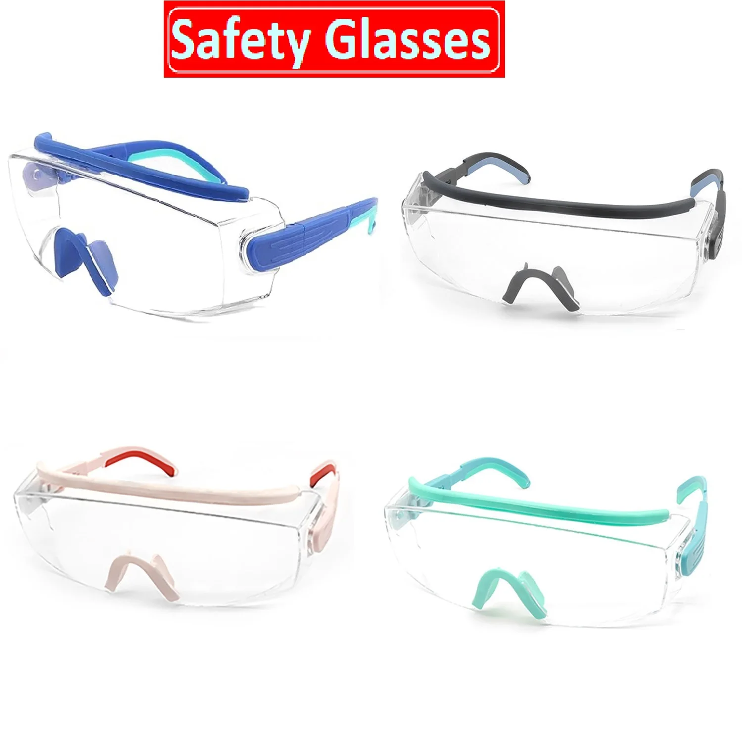 Anti Fog Safety Eye Goggles Over Glasses Protective Work Surgery Goggles CE Ansi Z87 Work Lab Industry Chemical Adjustable Frame