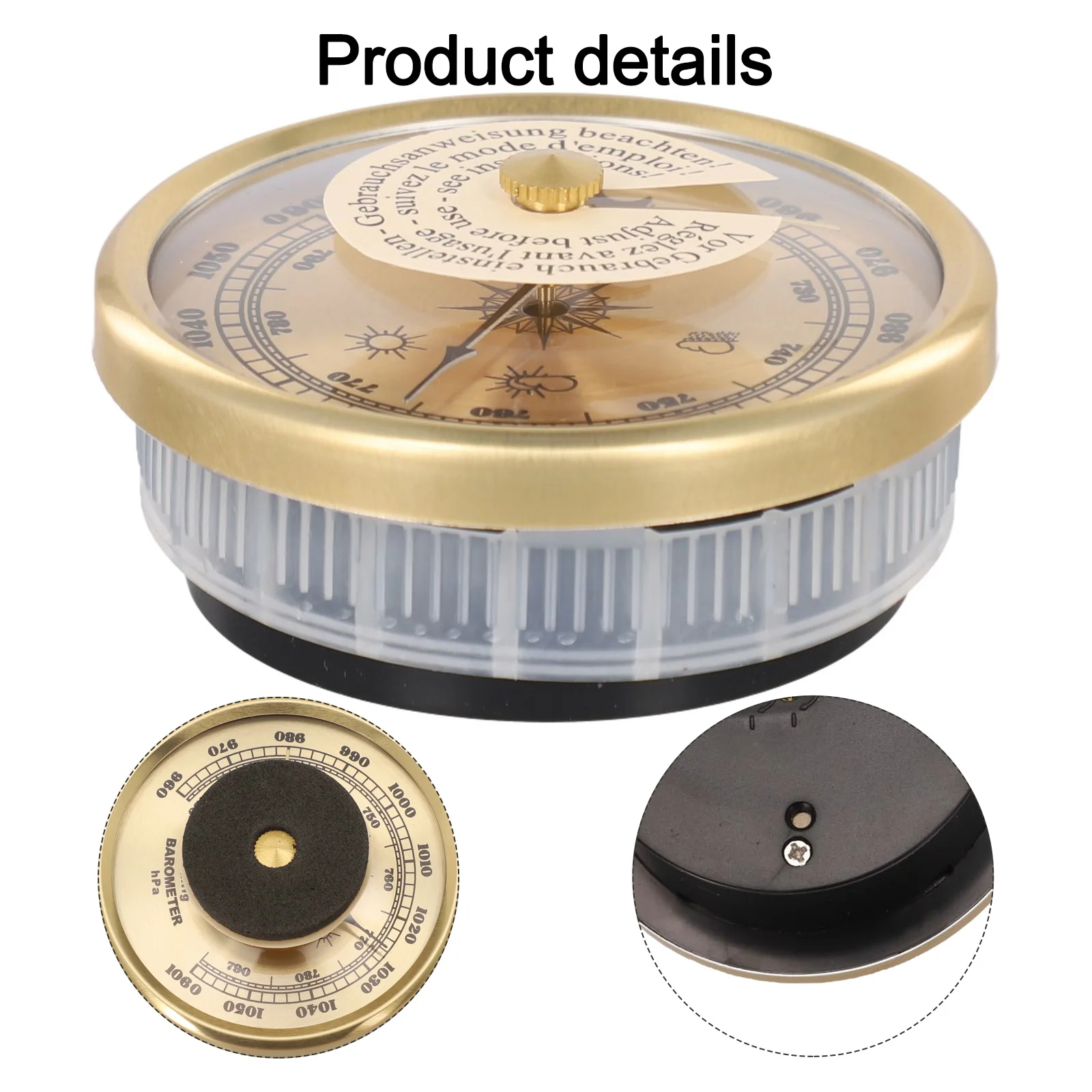 

Adjustable Barometer Barometer 70mm Accurate Environmental Pressure Gauge Weather Measuring Device Easy To Use