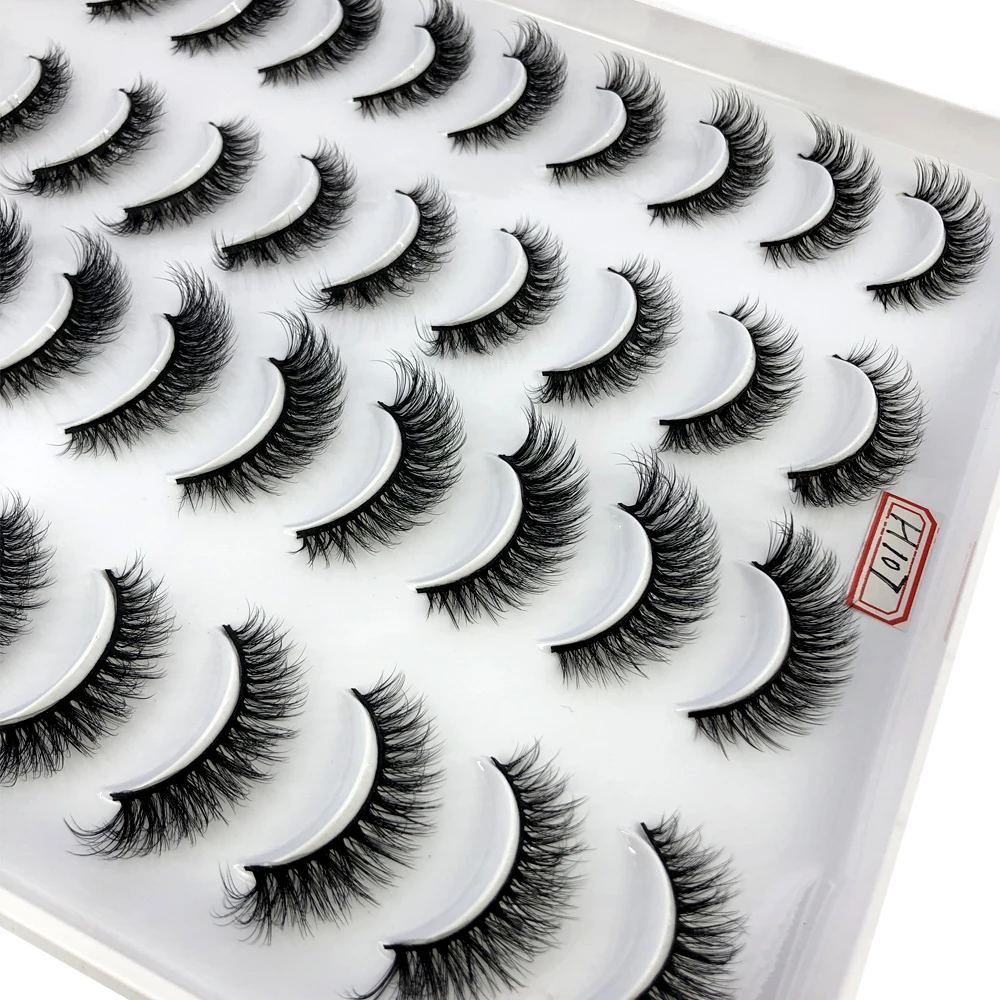 2023 Neu 20 Paar Natürliche Lange 3D Nerz-Falsche Wimpern, Künstliche Wimpern Make-up Set, Nerz-Wimpernverlängerung, Kurze Wimpern – Detail 8
