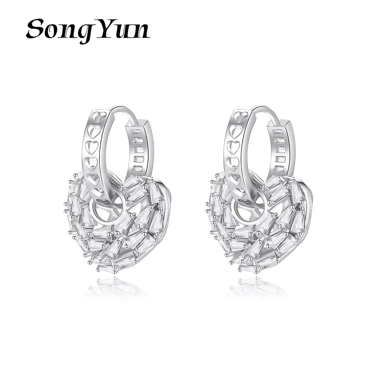 

SYYG Jewelry MHT Quality Brass Stud Earrings Dangle CZ 7A Zircon Best Friend Gift Elegant Jewelry Women Earring Jewelry
