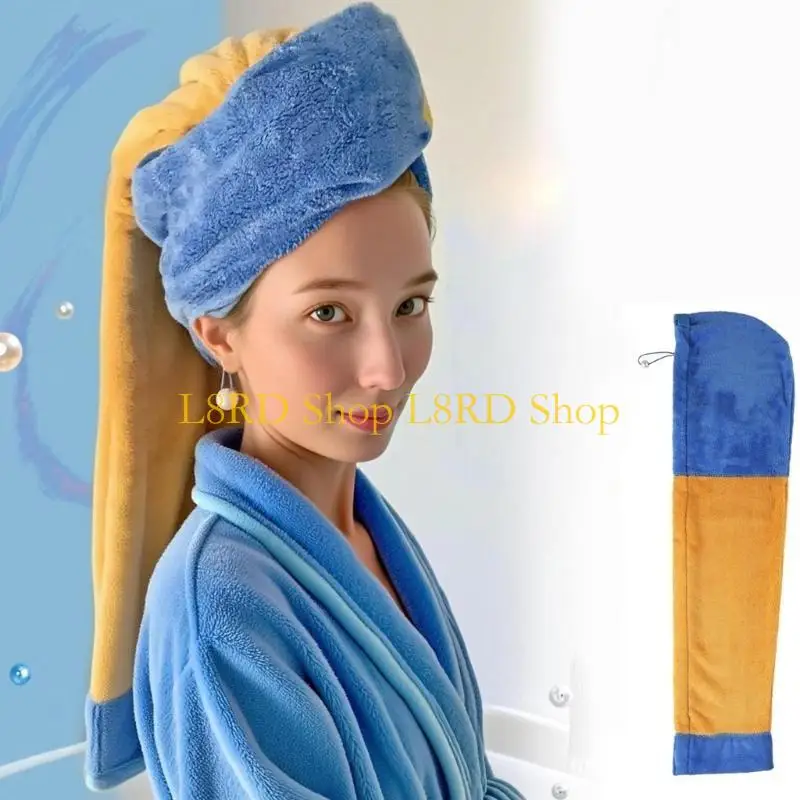 L8RD Art Inspired Hair Drying Towel Fleece Material Fast Water Absorption Gentle On Scalp For Travelers Students