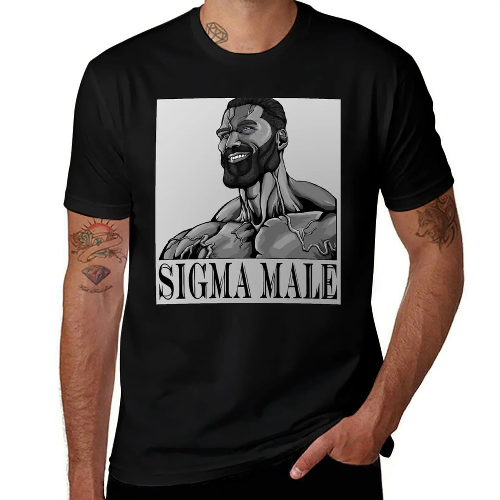 SIGMA MALE T-Shirt Big and Tall Crew Neck Tee T-Shirt