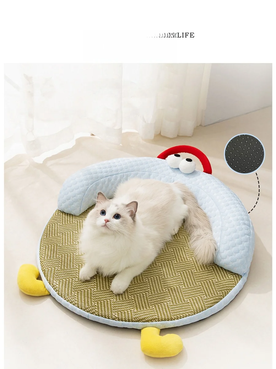 

Tlife Breezle Pet Mat All Season Ice Bean Vine Woven Cool Mat Nest Summer Relief Pet Accories Dog Mat Cool Retreat