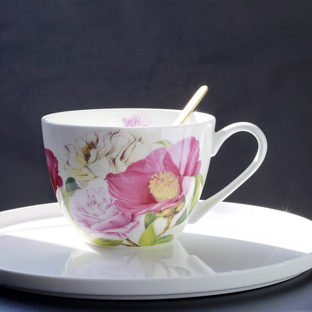 

Large Capaci Bone China Milk Cup Cerc Microwave Se Breakfast Mug Home Use Cereal Cup Water Cup Korean Sle Adult Mug