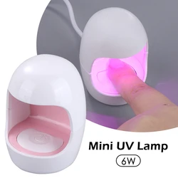 Mini Single Finger Nail Dryer UV LED Lamp 6W Egg Phototherapy Machine Portable DIY Gel Polish Curing Tool USB Home Manicure Lamp